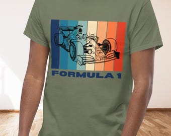Retro Formule 1-uniseks T-shirt – T-shirt F1 racewagen– Vintage Motorsport custom designshirt – Racefankleding