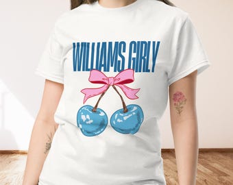 Williams Formel-1-T-Shirt für Mädchen – Williams F1 Rennwagen-Shirt – Kirschen & Schleife T-Shirt mit individuellem Design – Perfektes Outfit für Rennsportfans
