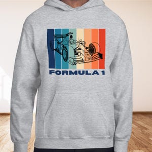 Retro Formula 1 Unisex Hoodie – F1 Racing Car Graphic Sweatshirt – Vintage Motorsport Custom Design – Race Fan Apparel