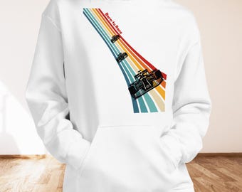 Geboren für Rennen Formel 1 Unisex Hoodie – Retro F1 Rennwagen Sweatshirt – Vintage Motorsport Custom Design – Rennsport Fanbekleidung