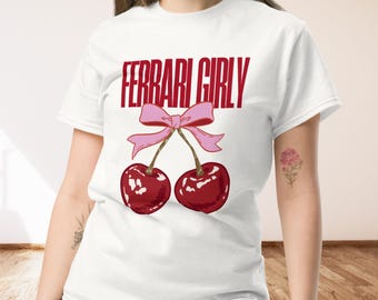Ferrari Formel-1-Shirt – Ferrari Formel-1-T-Shirt für Mädchen – Individuelle F1-Fanartikel von Ferrari – Geschenk für Rennsportfans – Formel-1-Fanbekleidung