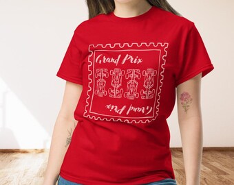 Grandprix Formel 1 Stempel inspiriertes T-Shirt - Rennwagen-Grafikdesign