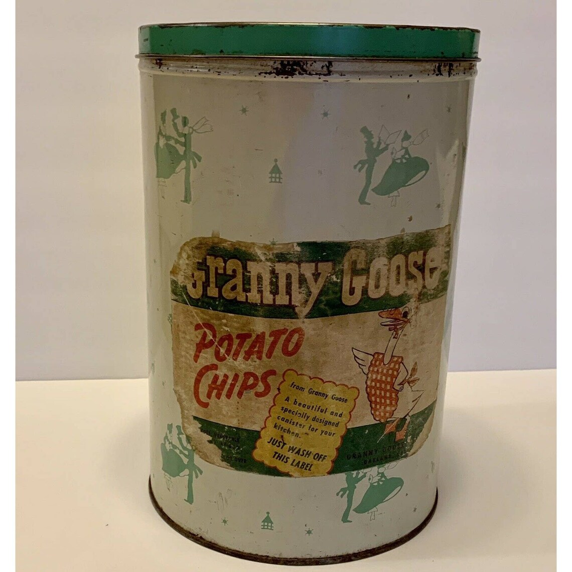 11.25 Granny Goose Potato Chips Metal Tin 1940s Oakland Etsy
