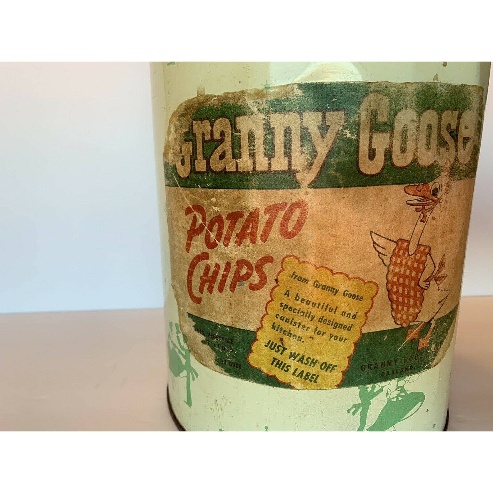 11.25 Granny Goose Potato Chips Metal Tin 1940s Oakland Etsy