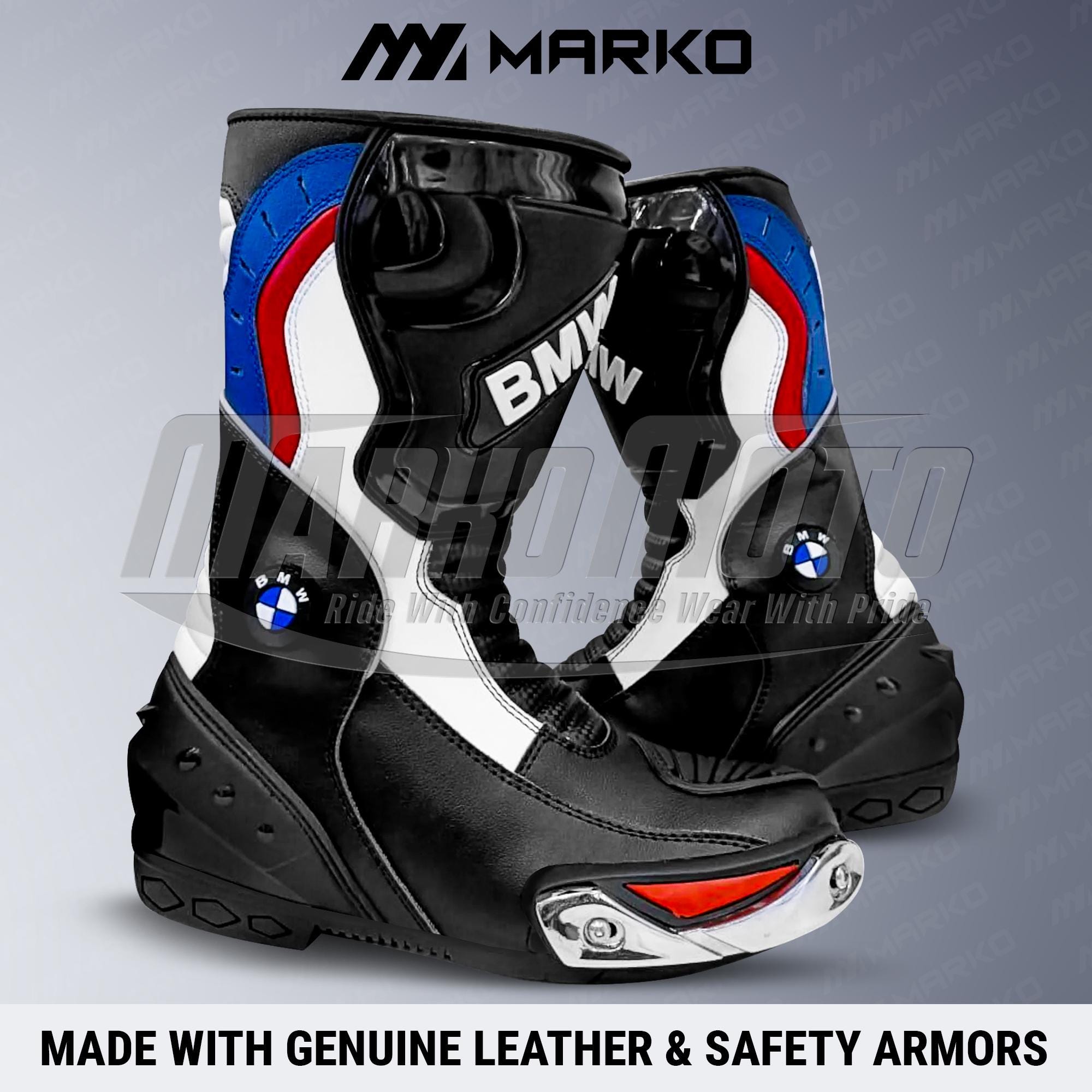 BMW Motorrad レザーレーシングブーツ、モーターサイクルブーツ