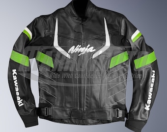 Kawasaki Motorrad-Lederjacke: Rindsleder & Känguruhleder