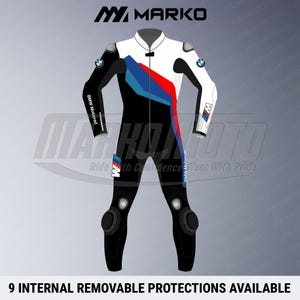 BMW Motorrad Motorcycle Leather suit, BMW Motorbike suit, BMW Motorcycle racing suit, Cowhide & Kangaroo Leather Race suit for him and her