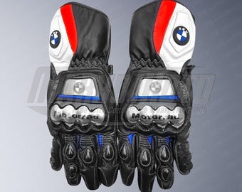 BMW Motorrad Racing Lederhandschuhe, Premium Biker Handschuhe