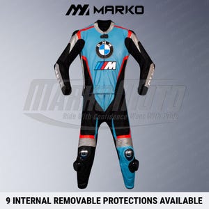 MotoGP BMW Motorcycle Leather Suit: Cowhide & Kangaroo Racing Suit