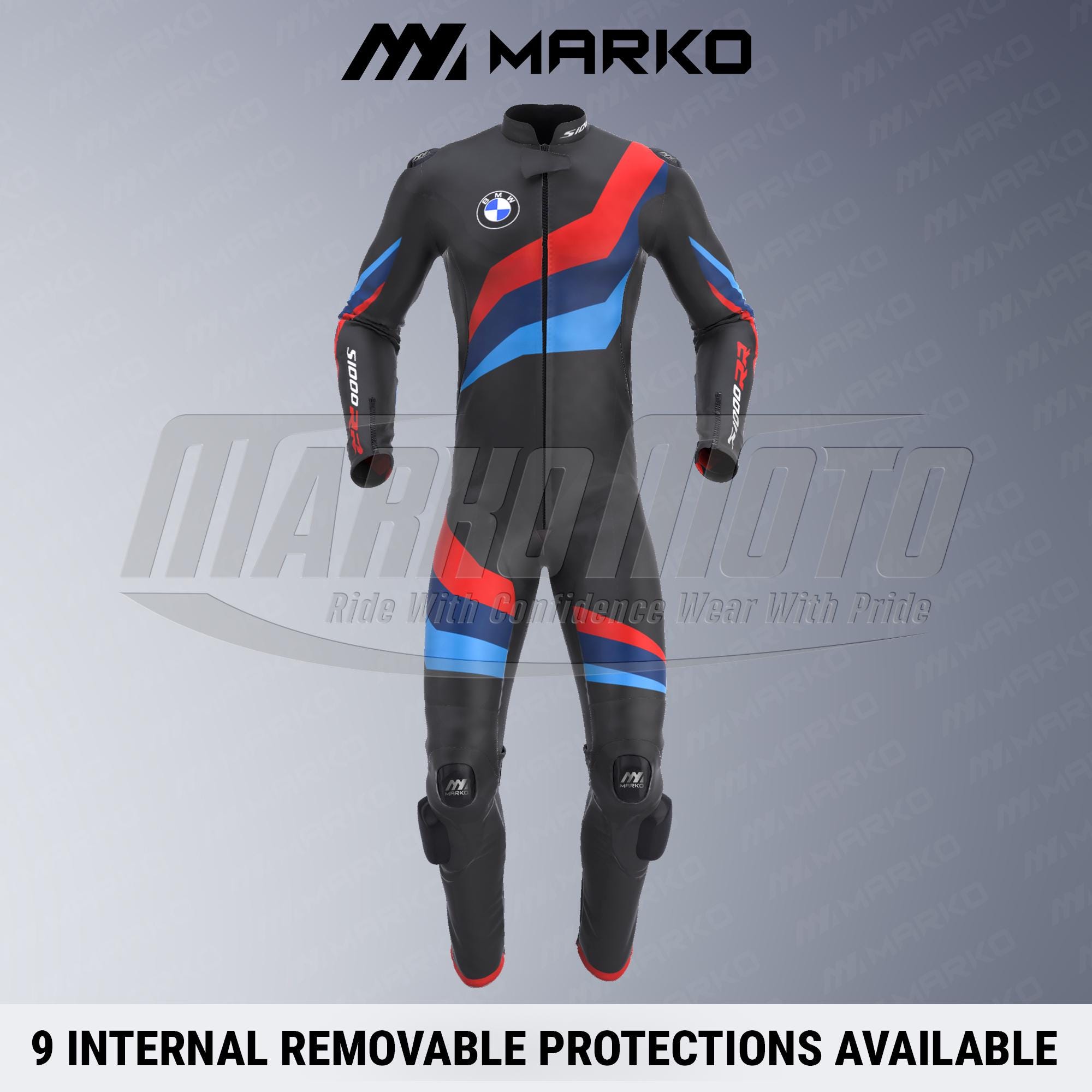 BMW S1000RR Motorcycle Leather Race Suit: Cowhide & Kangaroo Leather