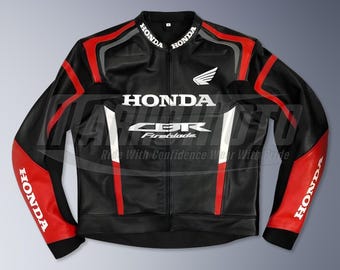 Honda CBR Leather Motorcycle Race Jacket Cowhide & Kangaroo