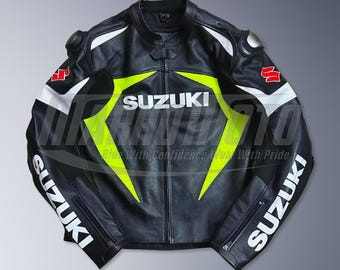 スズキ風ハンドメイドレザーバイクジャケット｜90年代レーシング