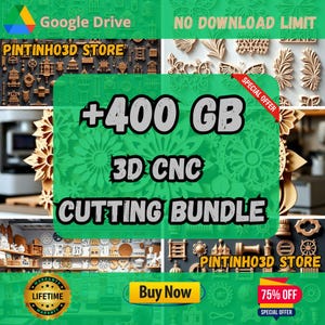 400GB+ CNC & Laser Cutting Super Bundle | 340,000+ Files for 3D Carving, Engraving, and Design Projects