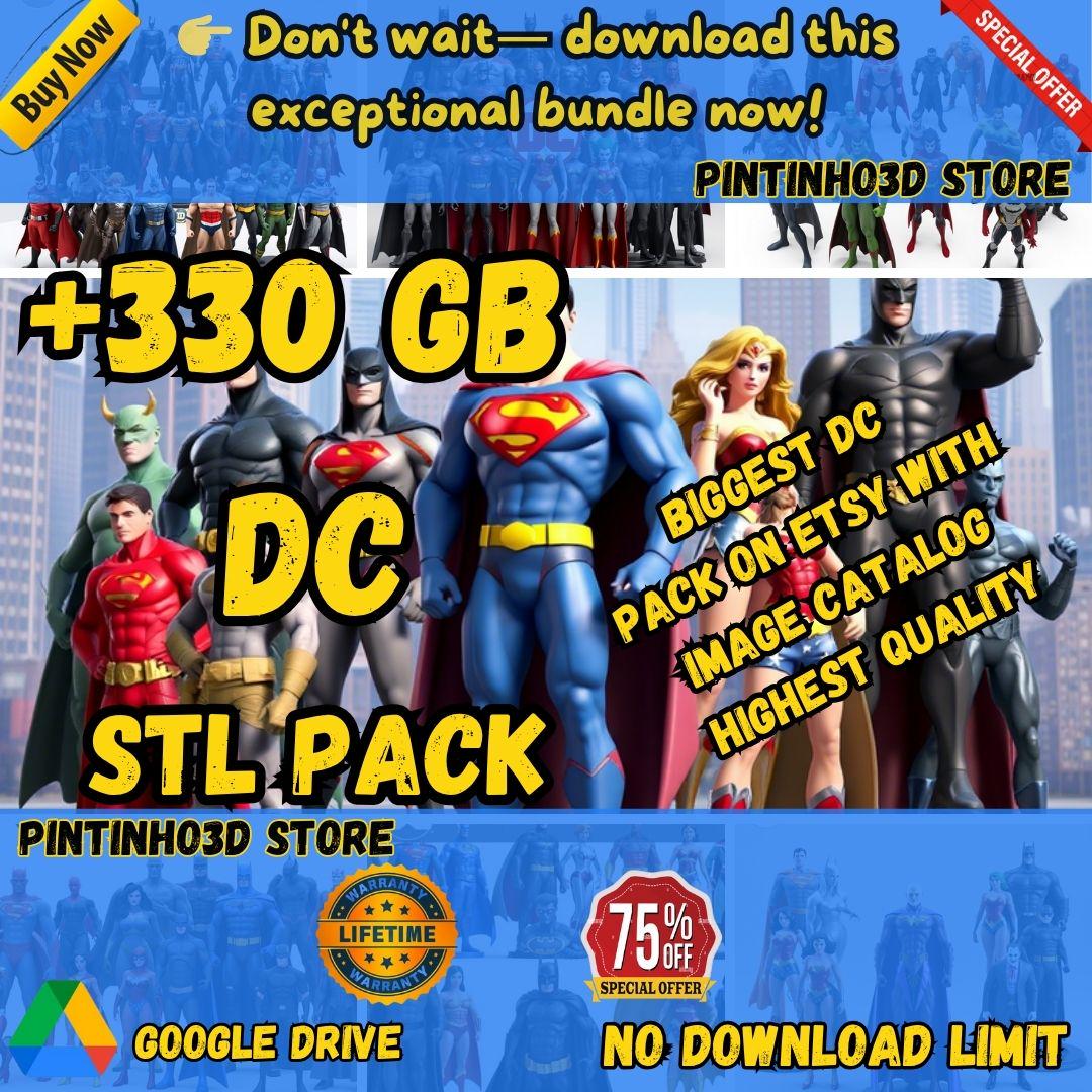 330+GB DC STL Mega Bundle – 3D Print Files Pack – Instant Google Drive Access – Image Catalog Included – Limited Time 75%