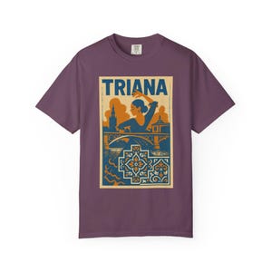 Unisex Garment-Dyed T-shirt with Triana Design, Vintage Style Tee, Casual Wear, Gift for Travelers, Summer Outing, Artistic Shirt image 8