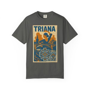 Unisex Garment-Dyed T-shirt with Triana Design, Vintage Style Tee, Casual Wear, Gift for Travelers, Summer Outing, Artistic Shirt image 6