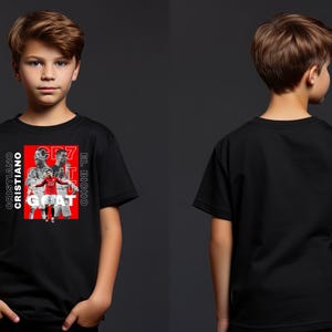 Youth Ronaldo Soccer T-shirt, Ronaldo Soccer Shirt, Kids Ronaldo Inspired Soccer T-Shirt, Football Merch Ronaldo Shirt, Ronaldo Fan Shirt