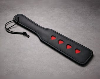 Handmade Leather Spanking Paddle – BDSM Impact Play Toy for Couples – Adult Gift for Him Mature