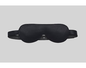 Black Leather Blindfold Adult Eye Mask Adjustable  Sensory Mask for Couples Cosplay Mature