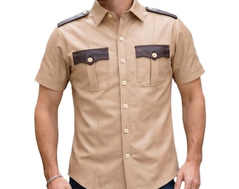 Men's Genuine Leather Shirt – Biker Style, Western Clubwear Top