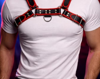 Handcrafted Leather Chest Harness: Adjustable Stap Clubwear Outfit Accessory