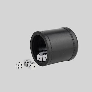 Leather Dice Cup with Ribbed Interior, Handmade Cowhide Shaker