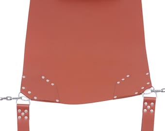 Leather Sex Swing, Genuine Cowhide Sling with Pillow and Stirrups