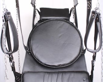 Genuine Leather Sex Swing Hammock – Heavy-Duty Adult Playroom Sex Sling for Couples – Fun and Intimate Gift