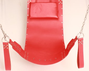 Genuine Leather Bondage Swing – Heavy Duty Suspension Sling for Adults