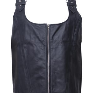 Men&#39;s Black Leather Biker Vest | Sleeveless Leather Waistcoat | Classic Western Style | Handmade Gothic Vest for Men | Clubwear & Motorcycle