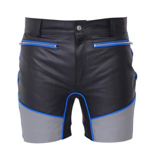 Men’s Genuine Leather Shorts | Handmade Double Zip Cowhide Shorts | Biker Style Leatherwear | Premium Festival & Club Outfit