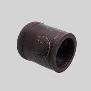Genuine Leather Dice Cup with 5 Dice | Handmade Dice Roller for DnD, Yahtzee, Tabletop Games | Gift for Him | Game Night Accessories