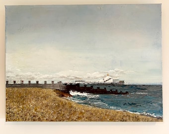 Eastbourne Pier Acrylic Painting, Sussex Coastal Art
