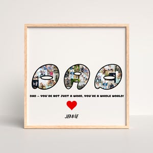 Collage de Fotos DAD Personalizado | Regalo para el Día del Padre | Póster Digital | Listo para Imprimir | Diseño de Letras Gruesas | Person