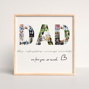 Impresión Collage Fotos para Papá – Regalo Día del Padre – Arte Digital con Letras “DAD”