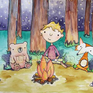 8x10 Print "Around the Campfire"