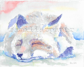 Sleeping Fox: Print of Original Watercolor Painting