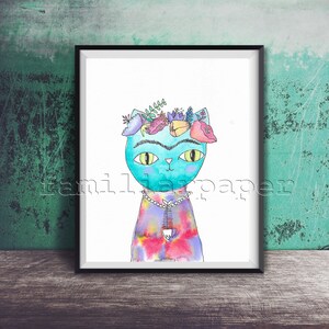 Frida Catlo - Print of Original Watercolor Painting