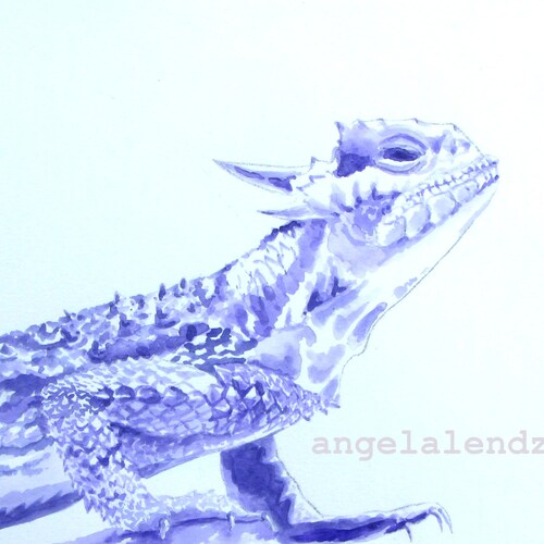 TCU Horned Frog: Colorful Print of Original Watercolor - Etsy