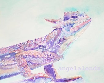 TCU Horned Frog: Colorful Print of Original Watercolor Painting