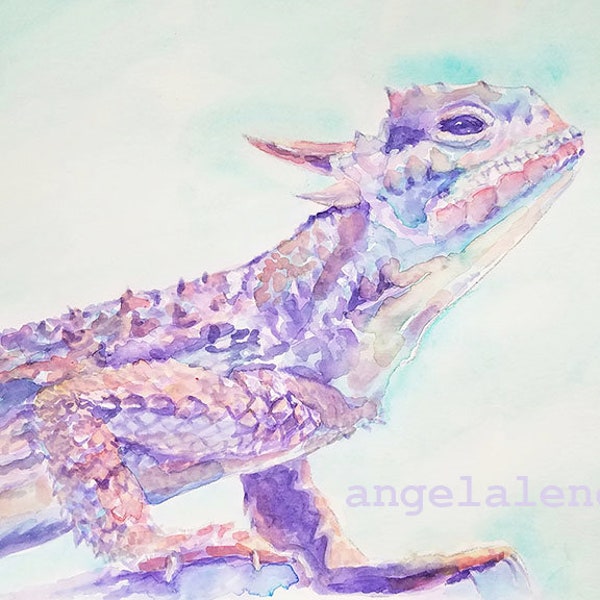 TCU Horned Frog: Colorful Print of Original Watercolor Painting