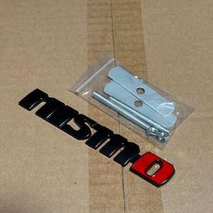 Nissan Nismo Metal Front Grille Side Emblem Badge Black