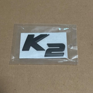 K2 Black Badge Emblem – Matte Black Lettering for KIA K2