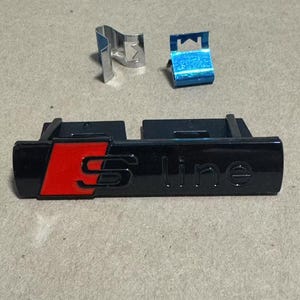 Audi S-Line Front Side Grille Badge Emblem Black