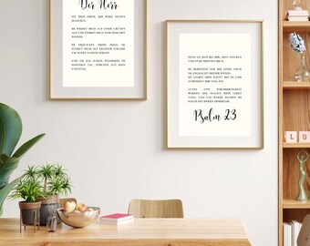 The Lord is my shepherd - Psalm 23 | Poster set | Christian wall art | Digital download