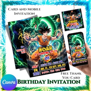 Editable Dragon Ball Birthday Invitation | Goku Party Invitation | DBZ Party Invite | DBZ Birthday Invite | Printable Anime Party Invitation