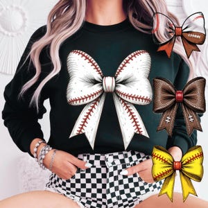 Bow PNG Bundle | Softball, Baseball, Soccer Themed Coquette Bows | Game Day Sublimation Clipart | Sporty Mom PNGs Download
