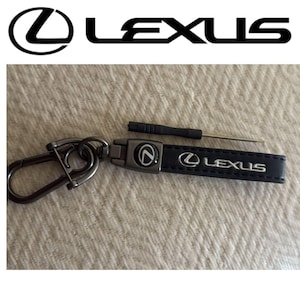 Genuine Black Leather Lexus Car Keychain | Key Fob Holder Ring Case | Luxury Keychain for Lexus rx nx is es gs lx rc ux ct