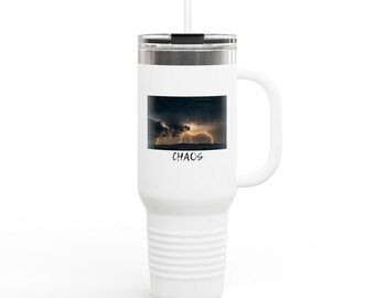 Chaos Insulated Travel Mug: Stormy Design, 40oz Stainless Steel