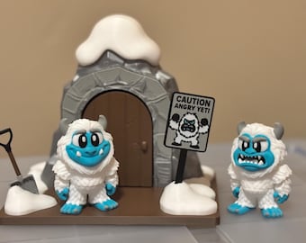 Yeti & Cave 3D printed